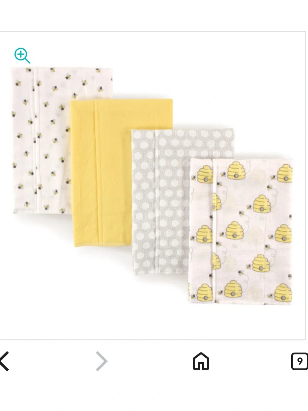Cotton Flannel Bee Print Baby Cloths - Yellow
